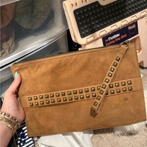 Studded Tan Clutch